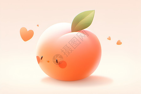 可爱的桃子图标背景图片