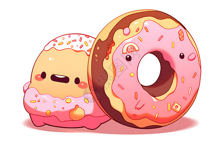 烘焙卡通新鲜烘焙的甜甜圈插画