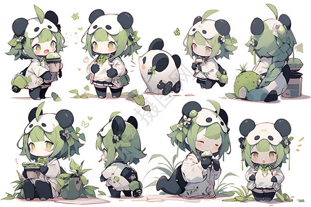 小熊猫简易插图小巧可爱的卡通熊猫插图插画