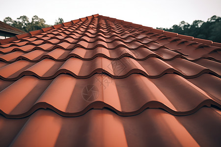 红瓦古典屋顶背景图片