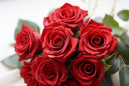 红玫瑰的花束背景图片