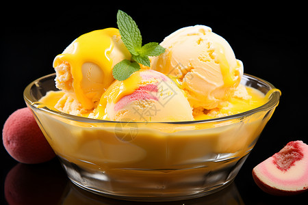 夏日果香冰淇淋背景图片