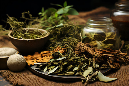 中医草药背景图片