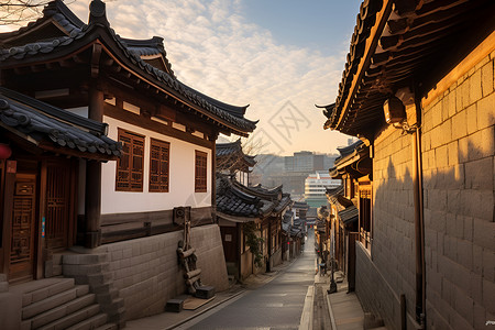 韩屋村街景背景图片