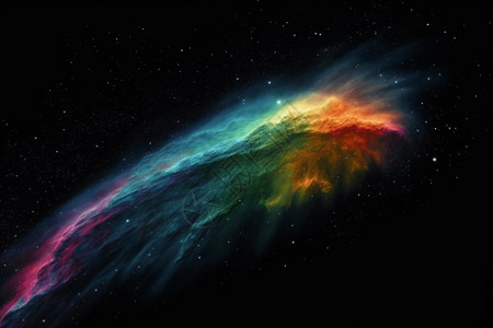 反差色黑洞特效彩虹色彗星背景