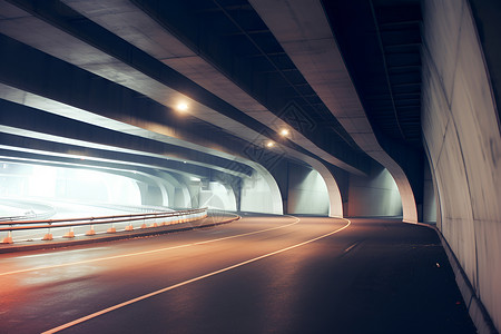 隧道中的公路背景图片