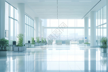 现代建筑的医院大厅背景图片