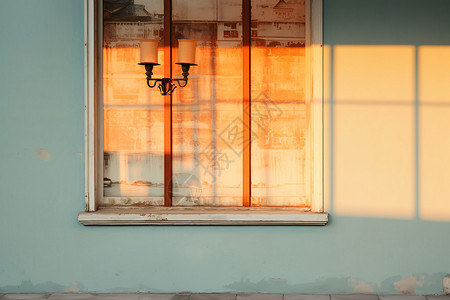 日落时温馨的室内家居场景背景图片