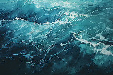 海浪的插画背景图片