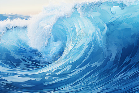 海上汹涌的浪花背景图片