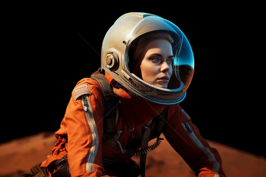 火星探险的女宇航员图片
