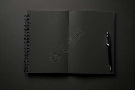 黑色的笔记本纸张背景图片