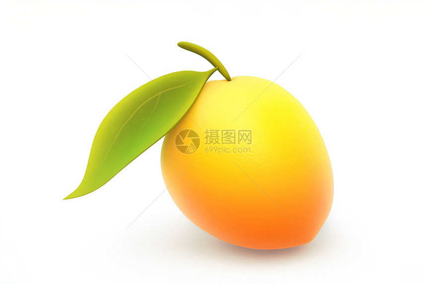 白色背景下的芒果图片