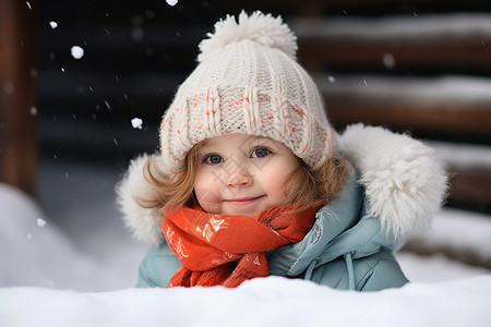 冬日女孩冬日欢乐的小女孩背景