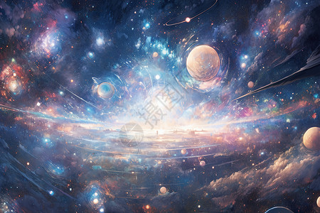 虚幻的星系星球背景图片