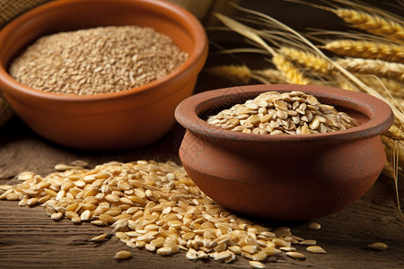 桌面上成熟的小麦背景图片