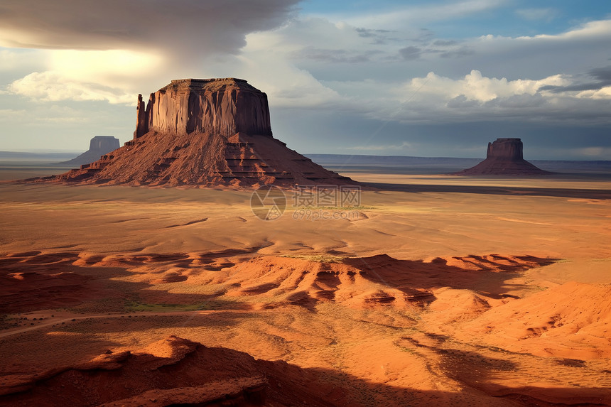 沙漠中干旱的岩石图片