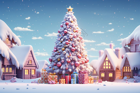 美丽圣诞树背景图片