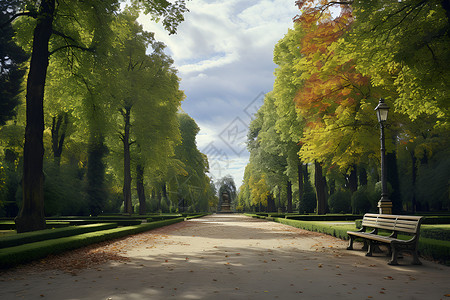 安静的花园街道背景图片