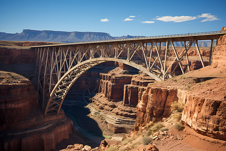 大峡谷里的钢铁桥背景图片