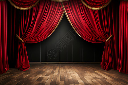 剧院舞台的幕布背景图片