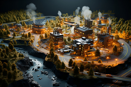 海南环岛环岛工厂模型设计图片