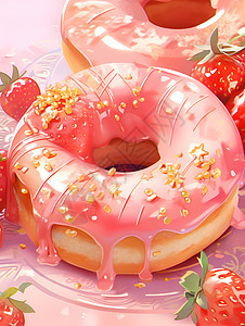 甜甜圈的插画背景图片