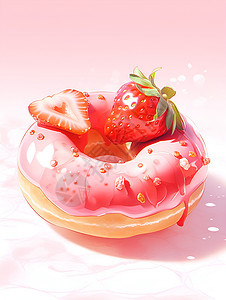 甜蜜的草莓甜甜圈背景图片