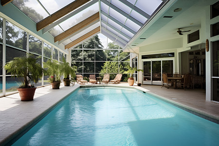豪华室内泳池背景图片