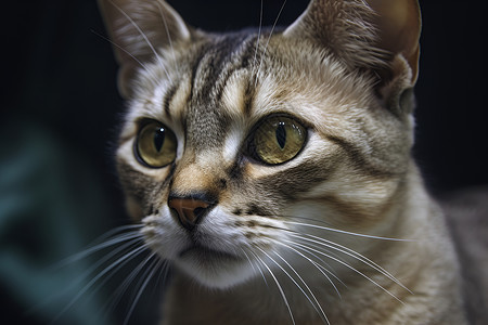 黑背景下猫黑背景中模的一只猫背景