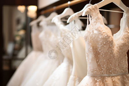 婚纱橱窗婚纱店里的婚纱背景