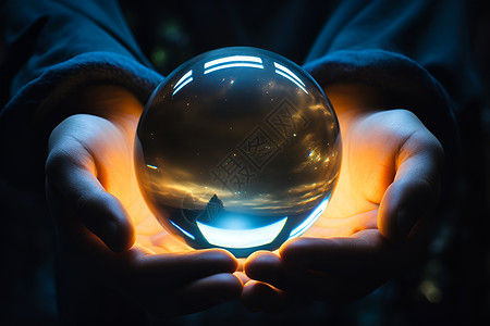 暗黑魔法两只手中间的水晶球设计图片
