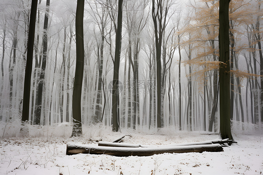 冬日森林雪图片