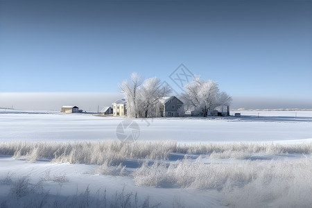 美丽的雪景背景图片