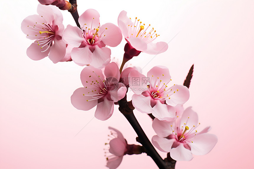 粉色樱花枝图片