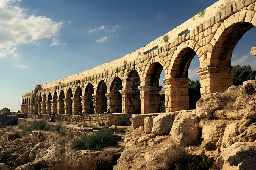 古老的罗马石桥图片