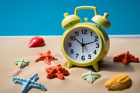 夏日时光中的玩具时钟背景图片