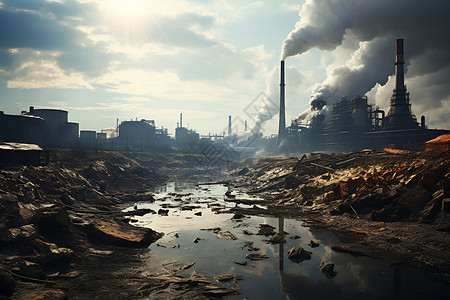 工业的污染河流背景图片