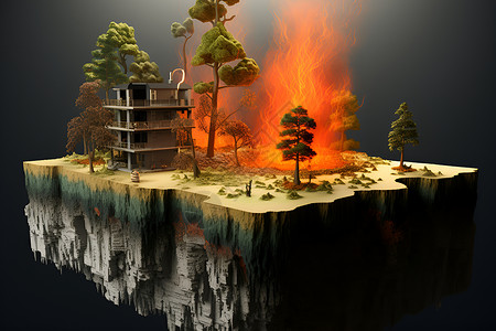 地球毁灭燃烧的家园设计图片