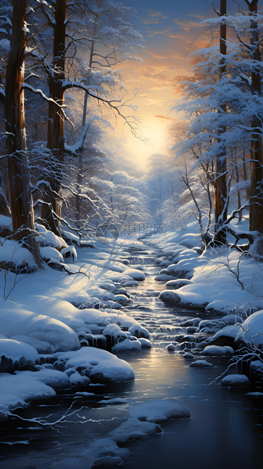冬日的小溪图片