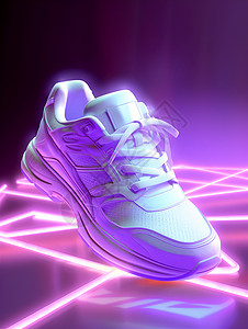 耐克跑鞋紫光下的跑鞋设计图片