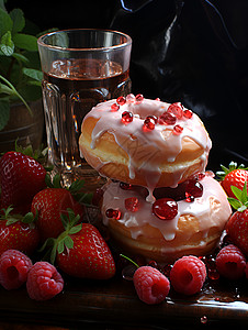 美食甜甜圈背景图片
