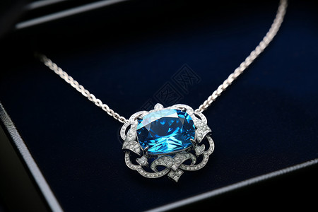 蓝宝石项链背景图片