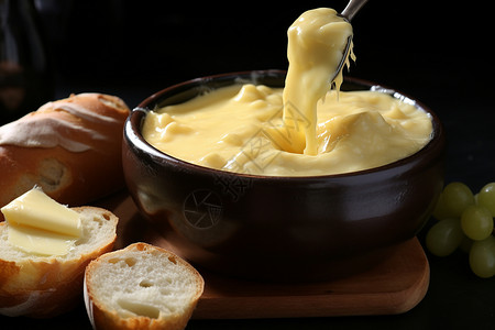黄油和面包背景图片