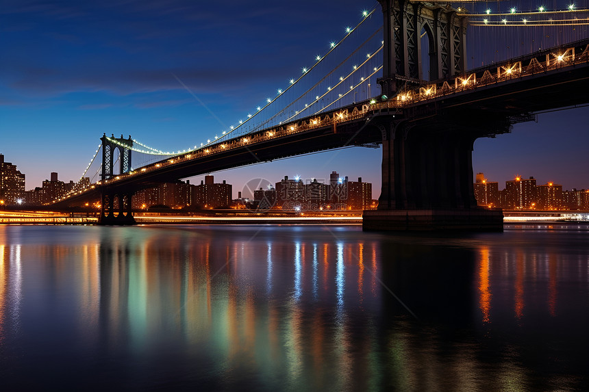 夜色中的大桥图片