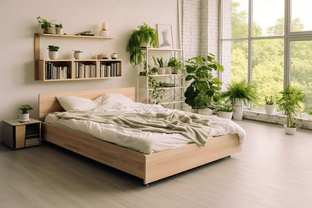 自然风格的卧室背景图片