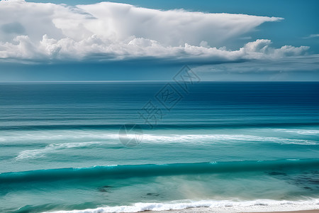 蓝色浪花蓝色的天空和大海背景