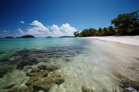 碧蓝海滩风景背景图片
