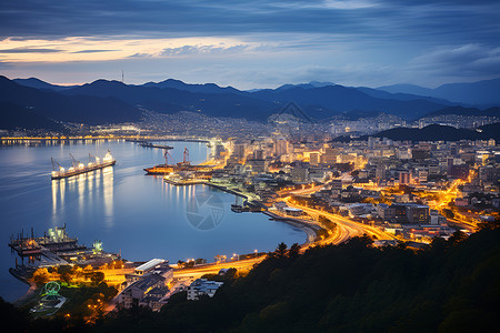 海口的城市美景背景图片