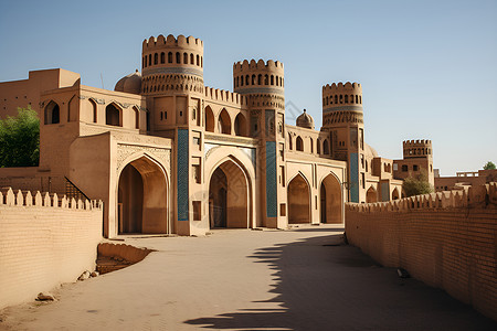 丝绸之城的建筑背景图片